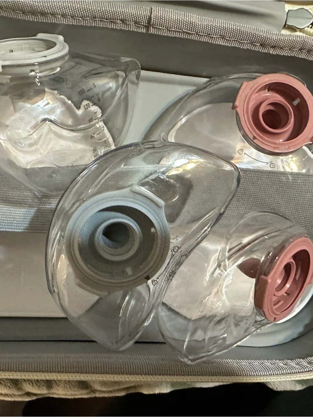 Momcozy Double Electric Pump Set - Pink and Clear